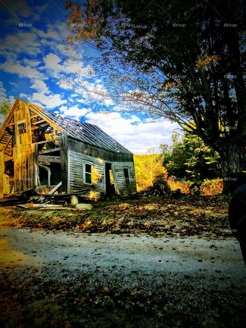 Old dilapidated house on a farm.