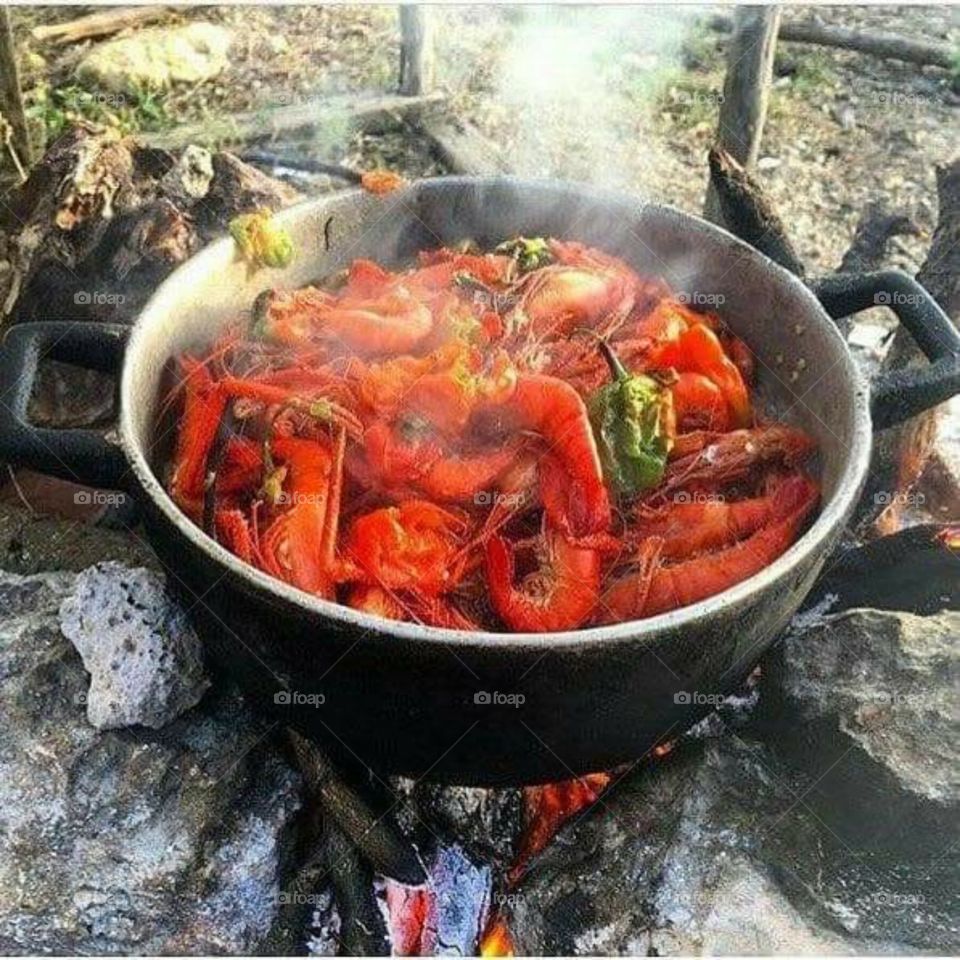 Shrimp cooking