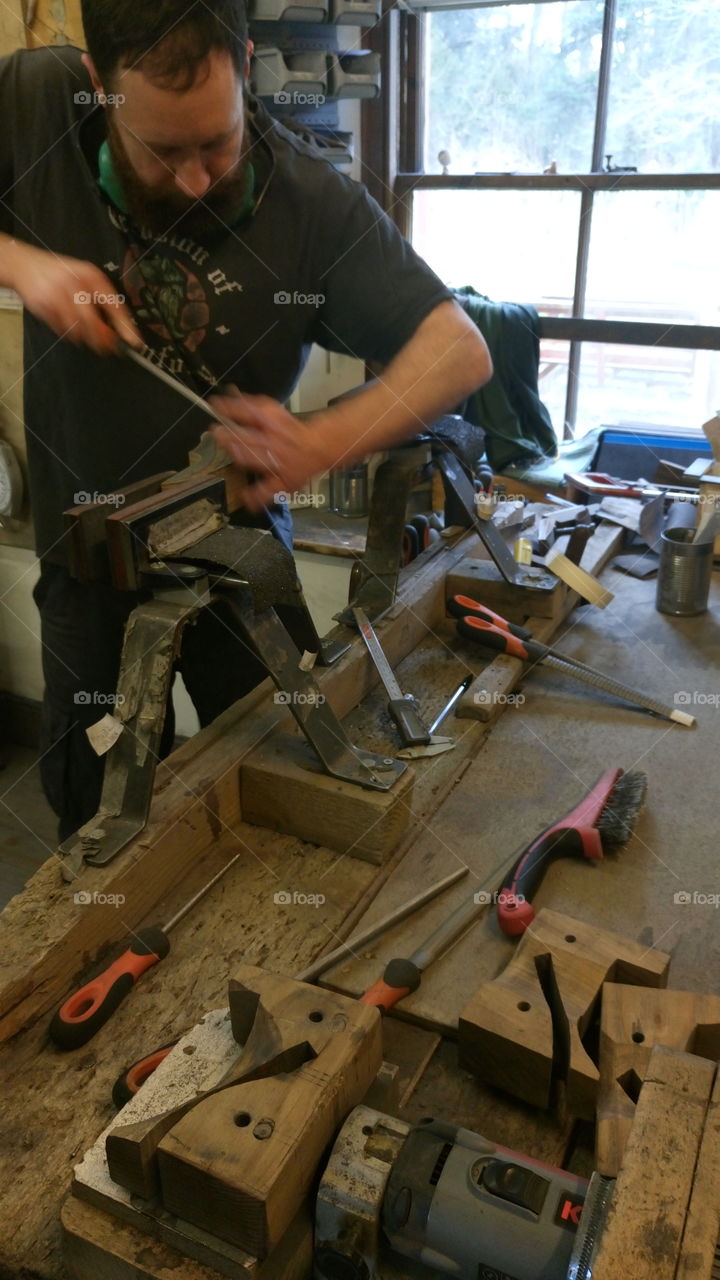 Bowbuilding in workshop