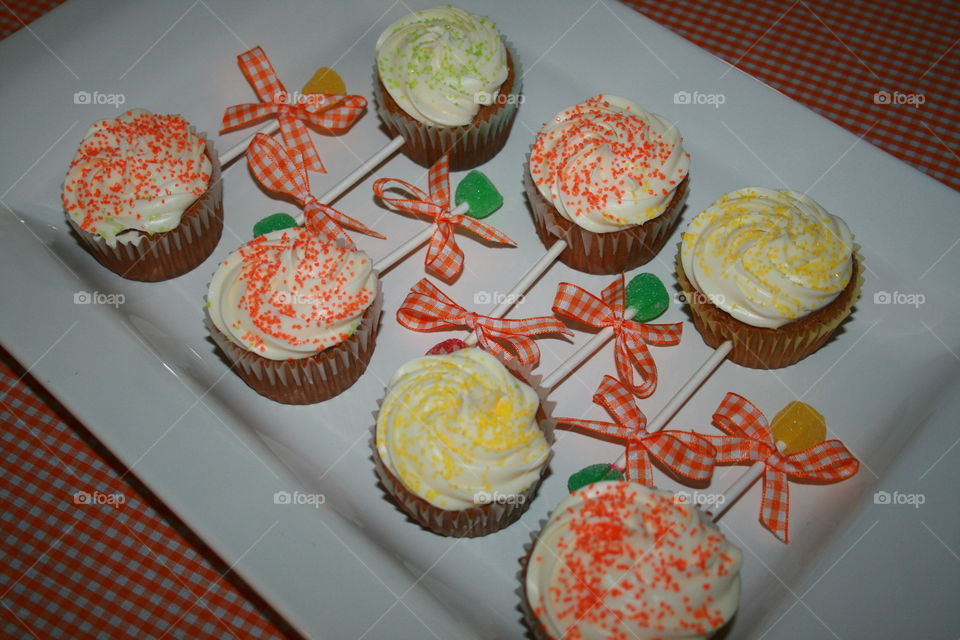 Baby Rattle Cupcakes. Baby Rattle Cupcakes made with carrot cake and cream cheese frosting. 