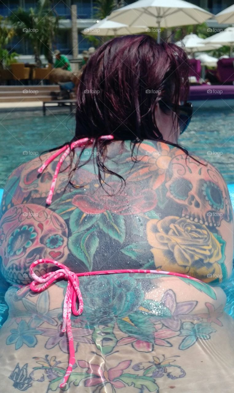 Sugar Skull Tattooes in Pool