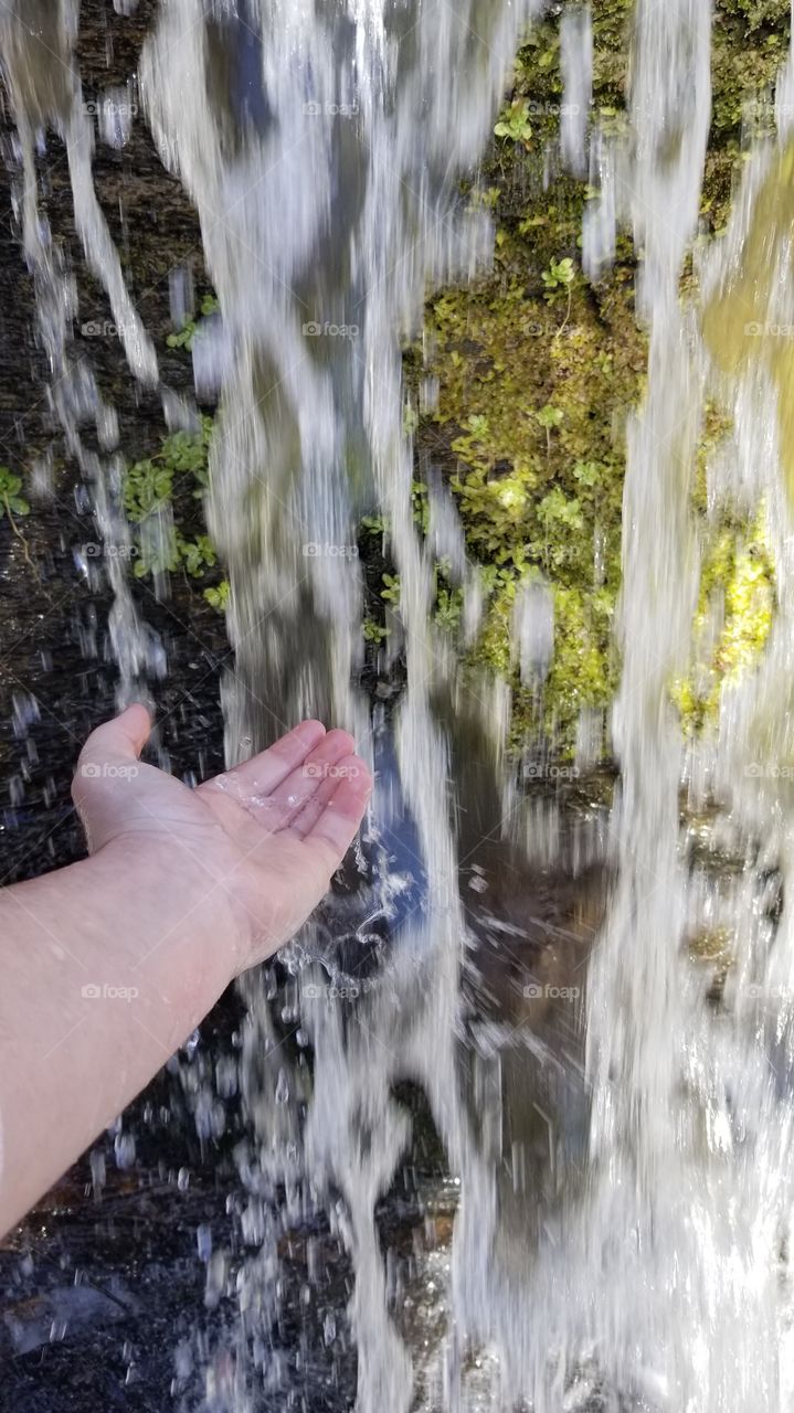 Reach out for the water.