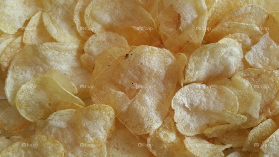 Full frame of potato chips