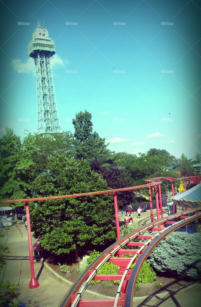 The View Ahead. Taken while riding the Whirlybirds helicopters at Kings Island