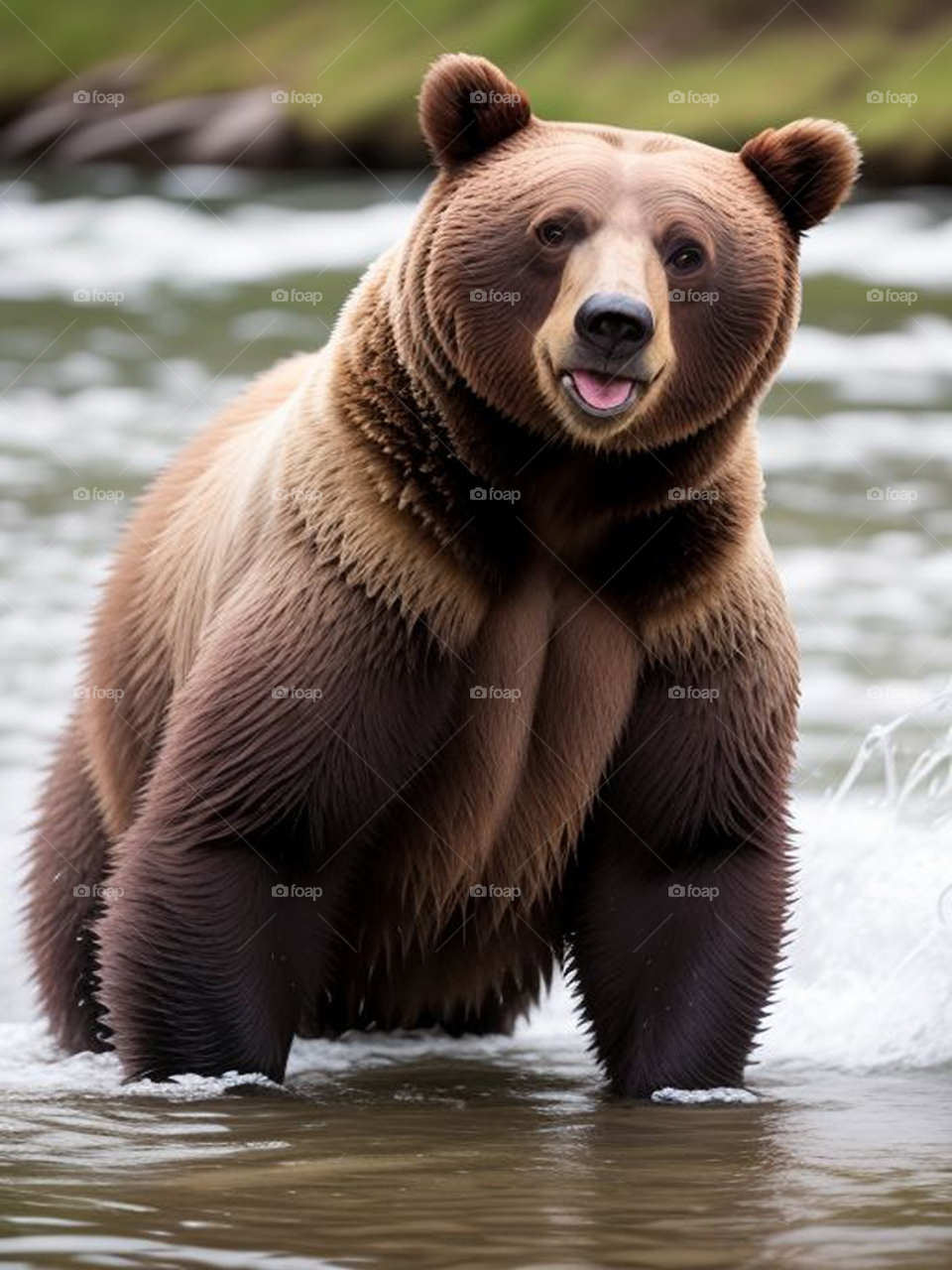 Bear fishing in the river