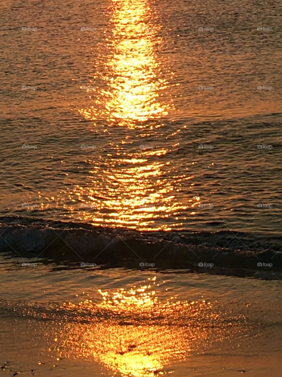 Sunset - orange gold sparkling water