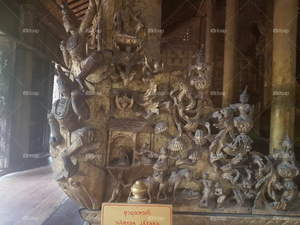Ancient teak houses in Mandalay city