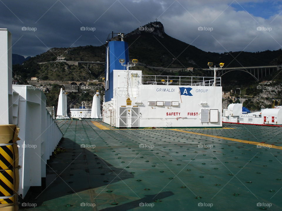 # ship# Grimaldi lines# weather deck# port salerno# italy#