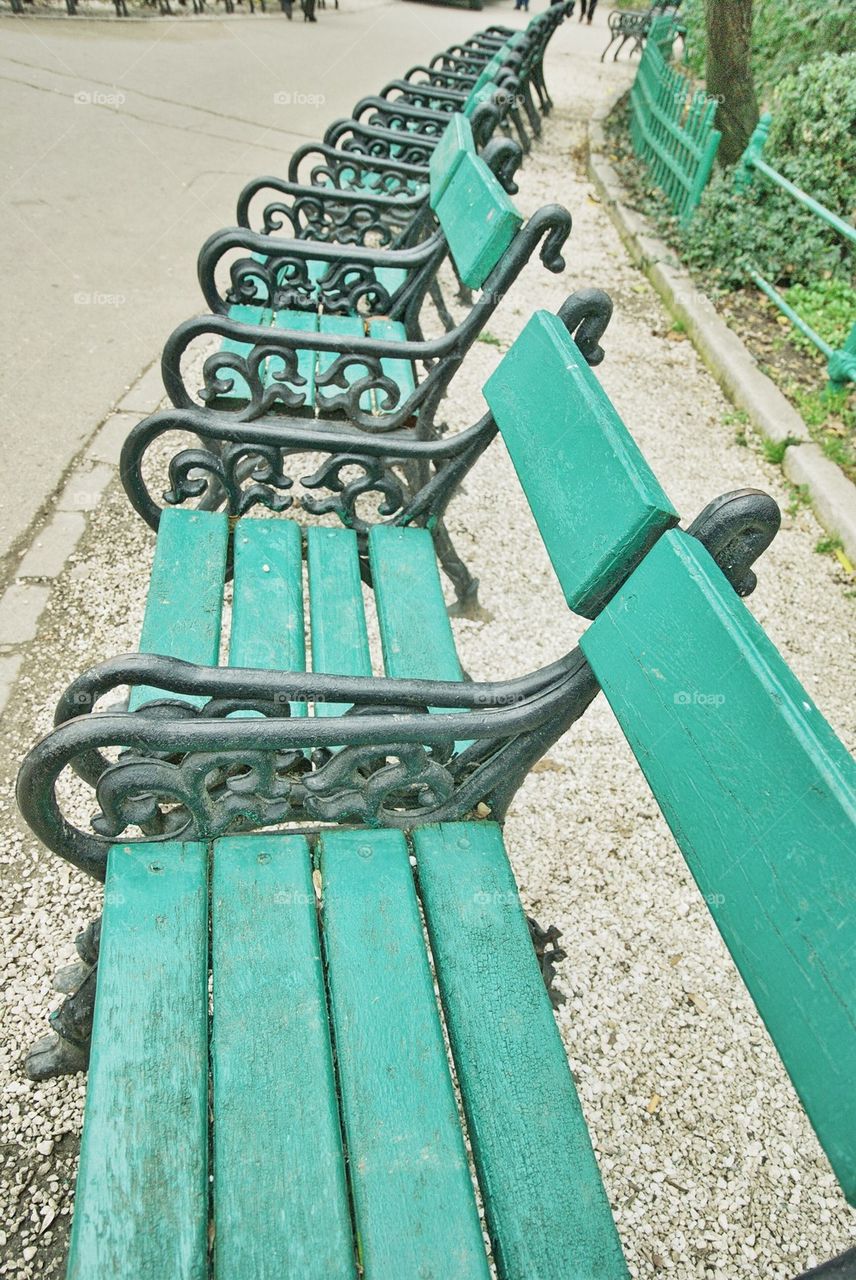 Empty public benches