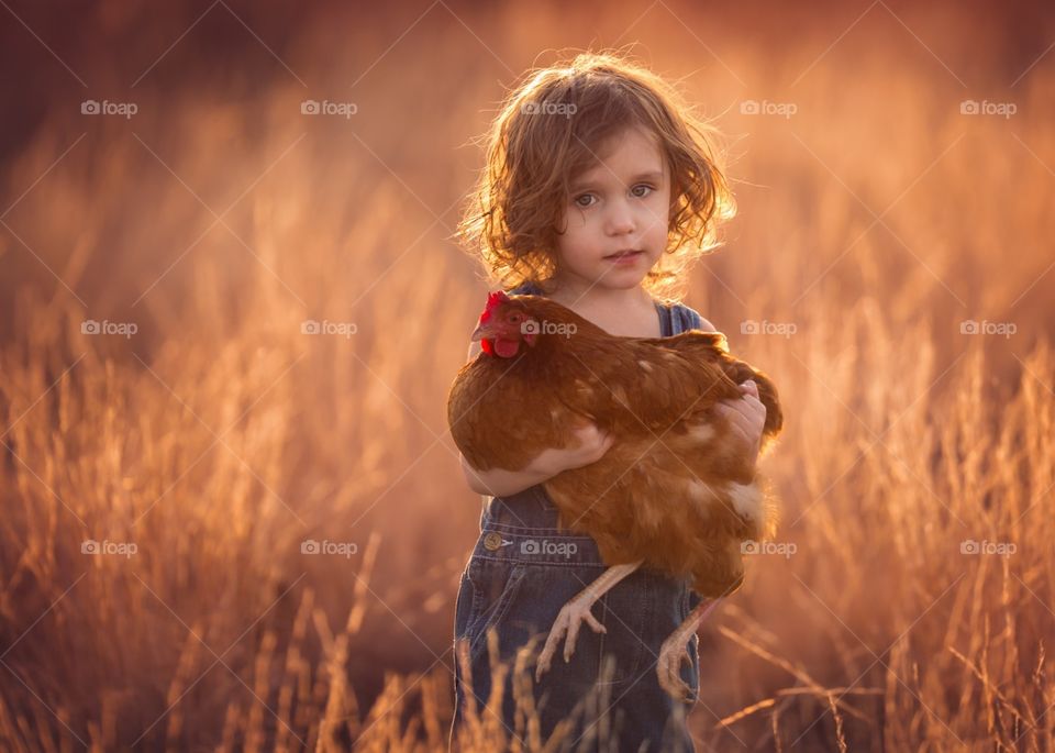 Children and chickens