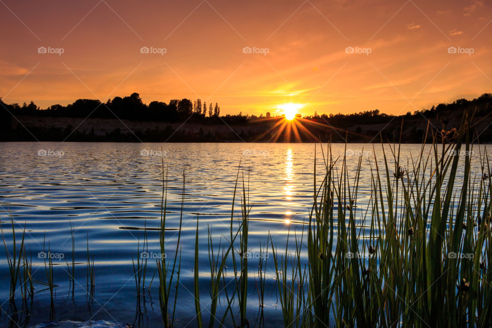 Sunset, Dawn, Water, Reflection, Lake