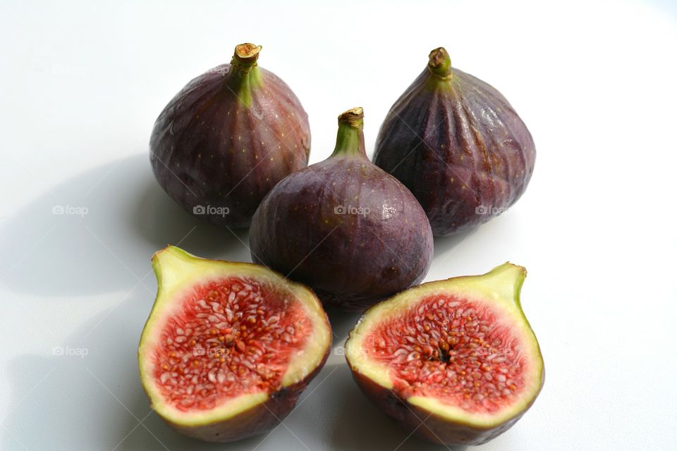 fresh figs healthy food white background