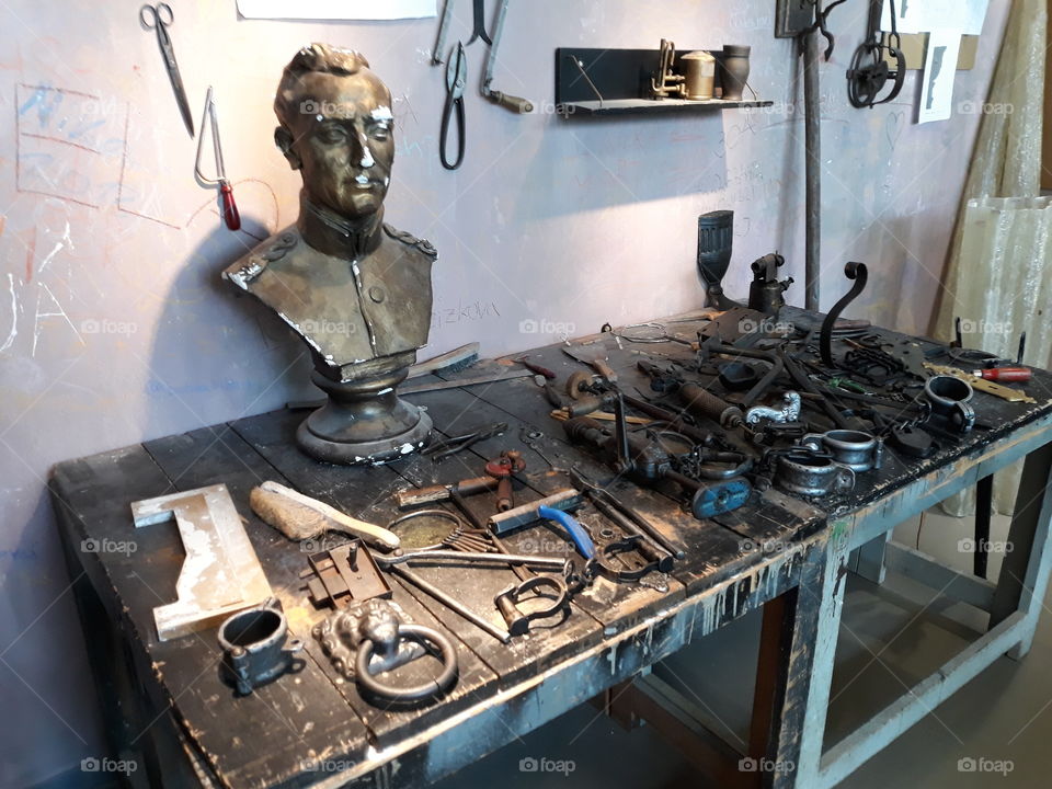 tool shop in ateliers at Barandov, Prague, Czech republic