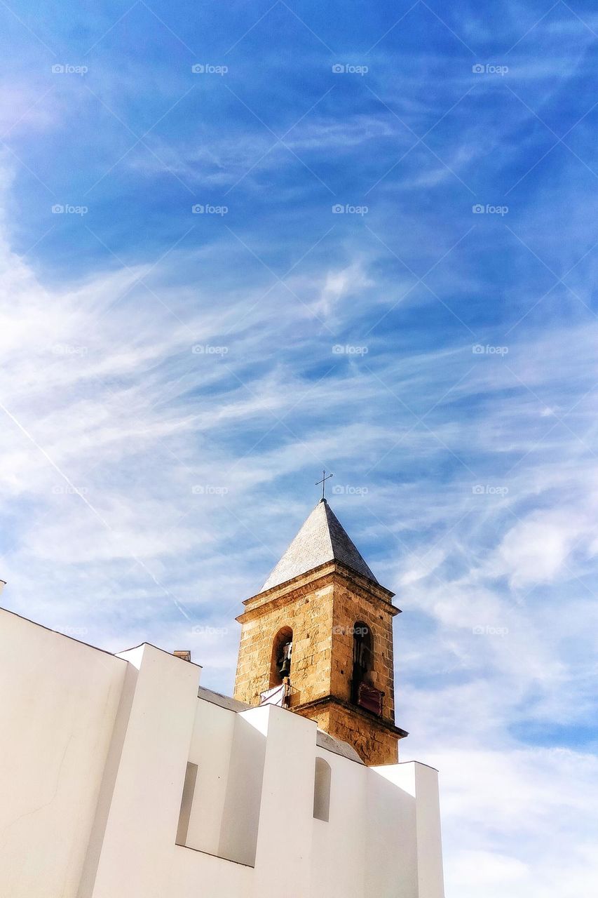 Tower of a church in a small town