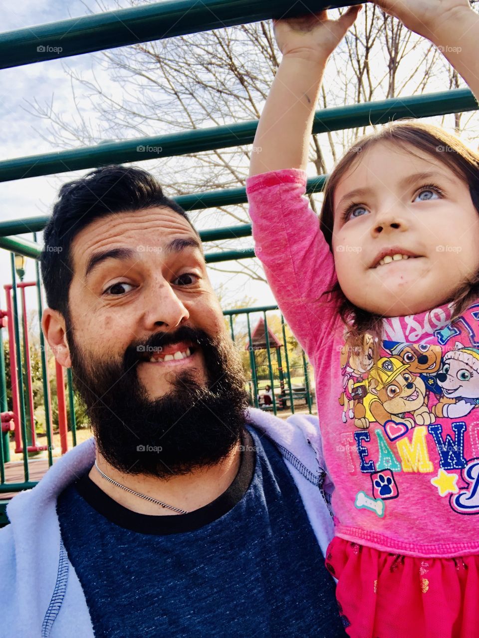 Daddy and daughter park time 