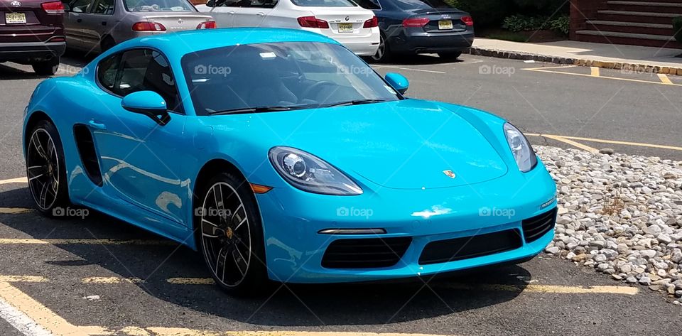 Sky blue Porsche