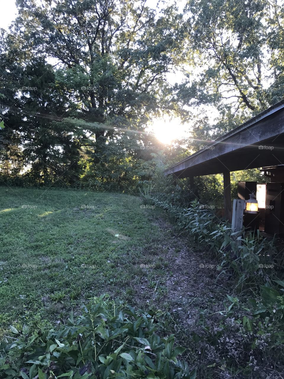 Back Porch and Setting Sun