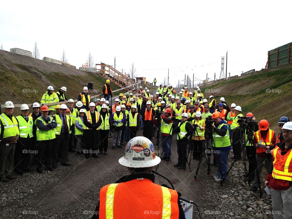 Group of Hard Hat Construction Workers 