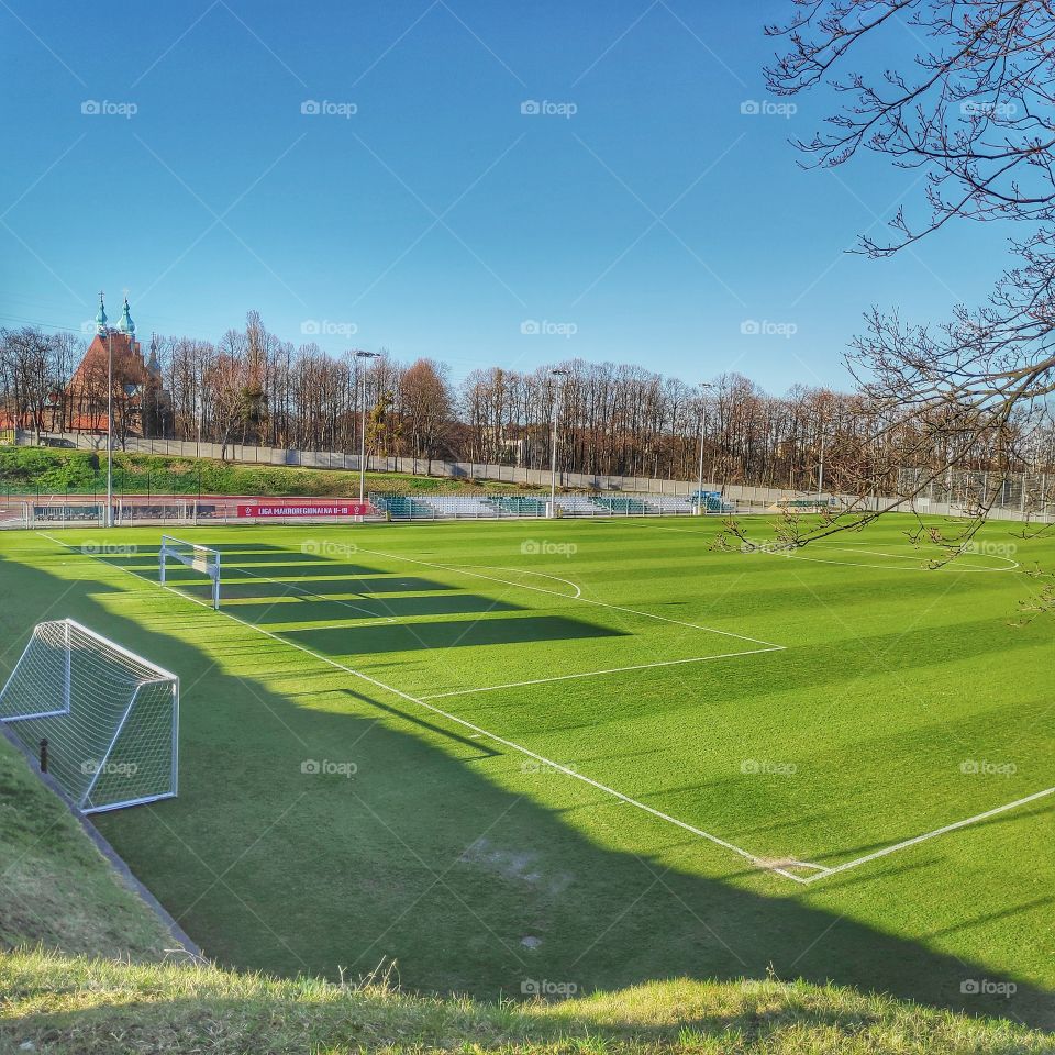 Empty soccer playground