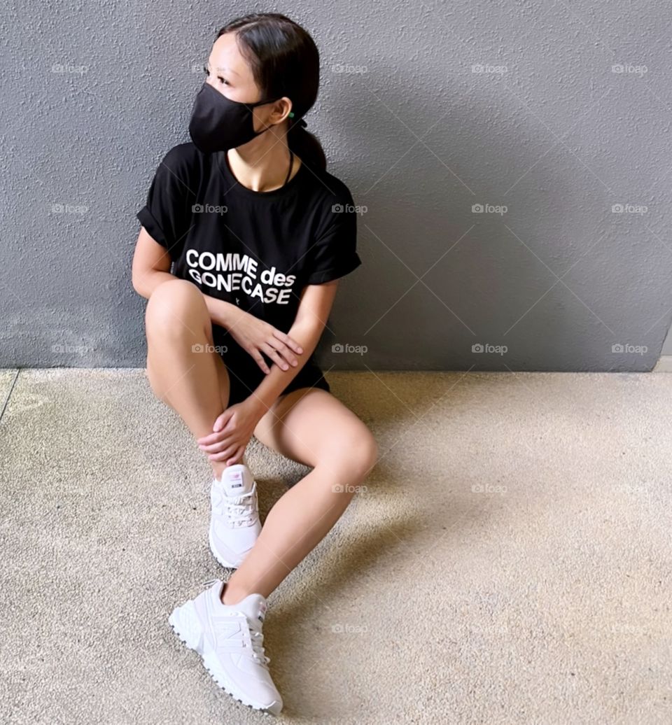 Black Friday shopping asian woman