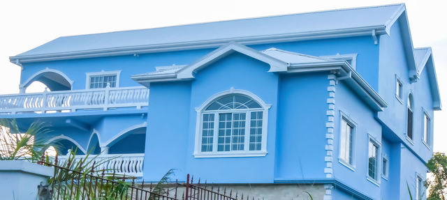 Blue and White House