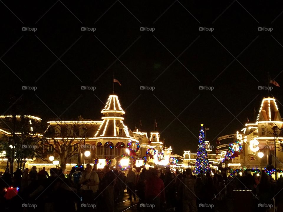 Main Street at Disney's Magic Kingdom during Christmas