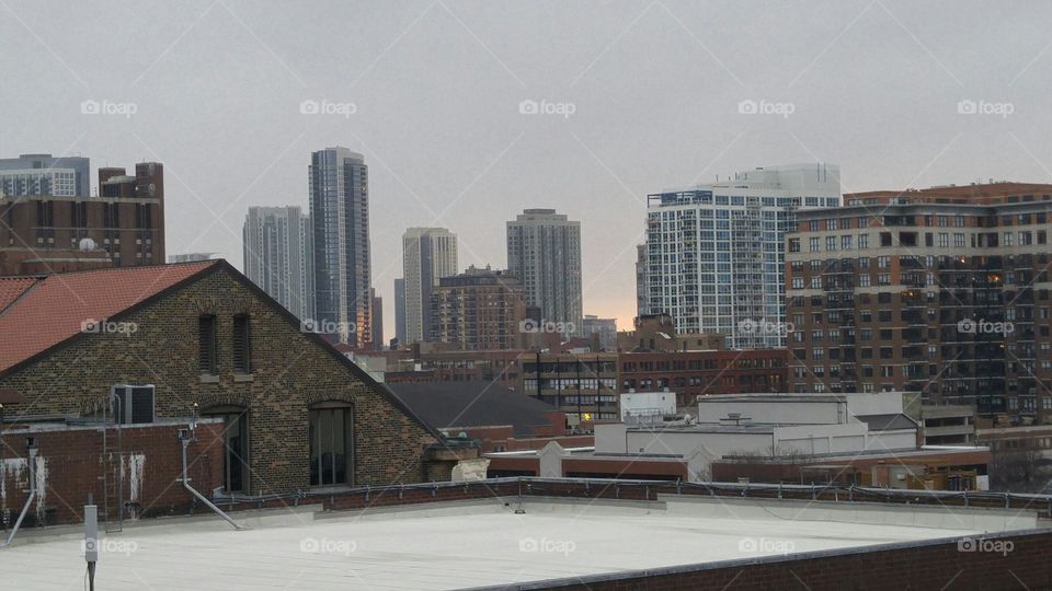 Black & White view of Chicago skyline