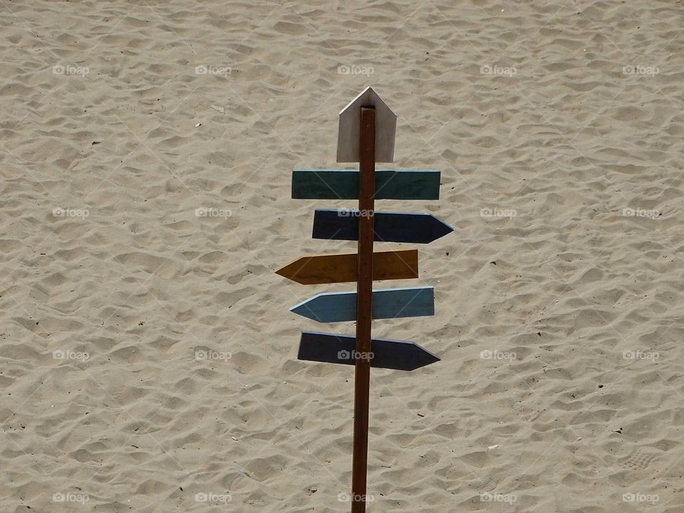 Signage on the beach