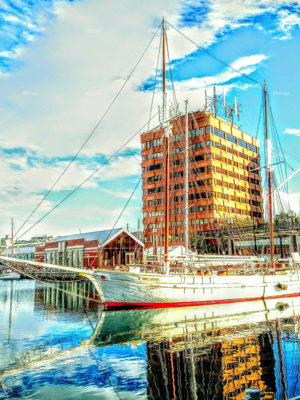Hobart Waterfront ship / reflection !