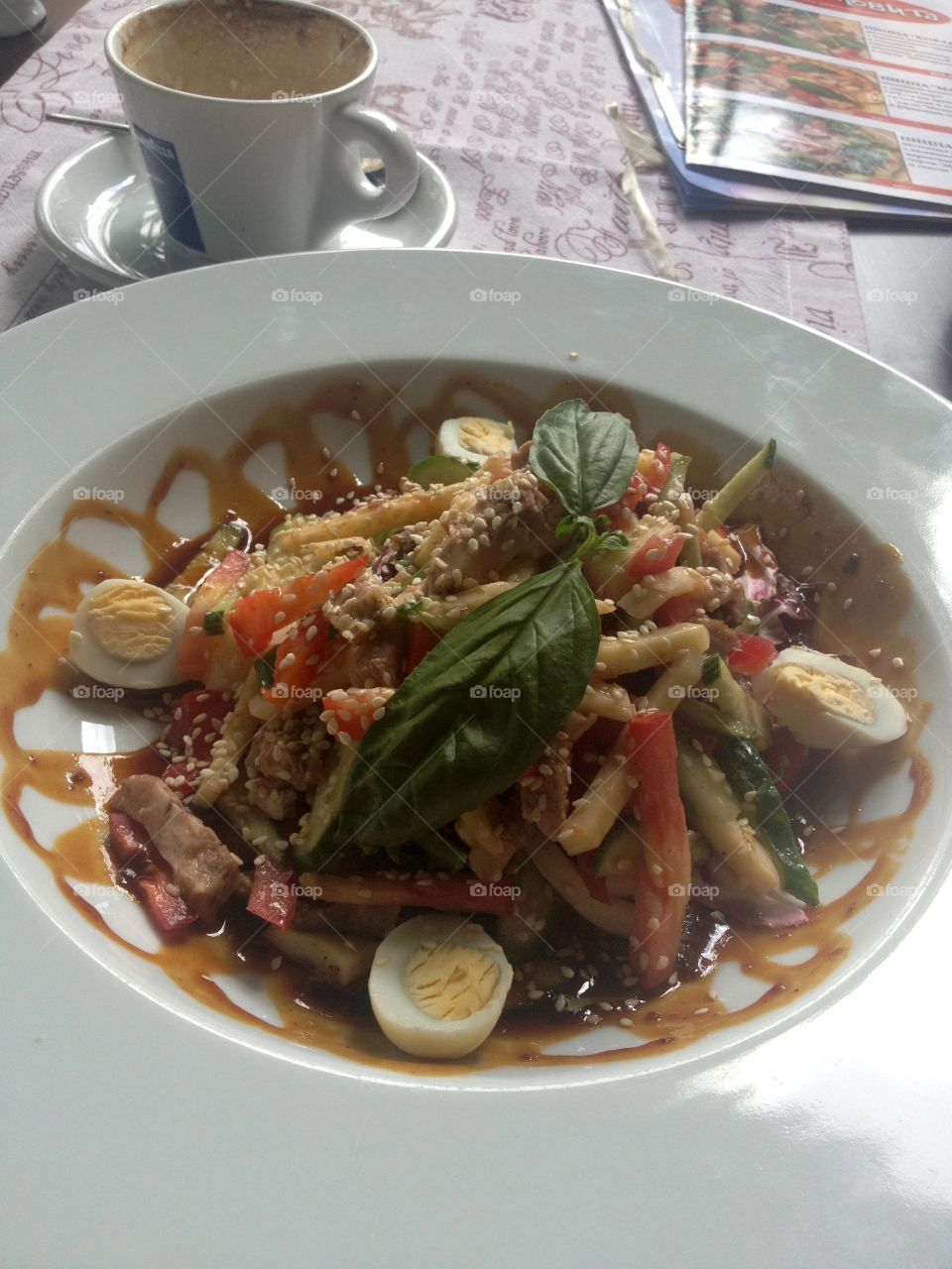 Meat and vegetables salad in Thai styel