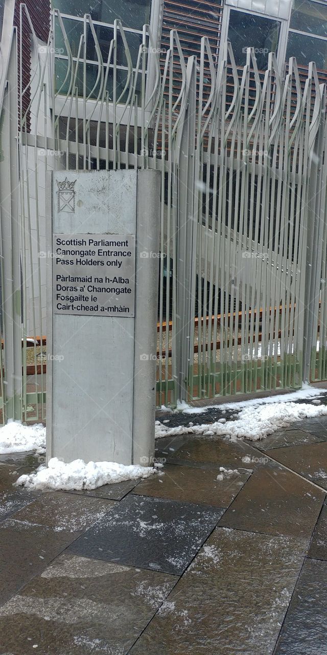 side entrance to Scottish parliament building