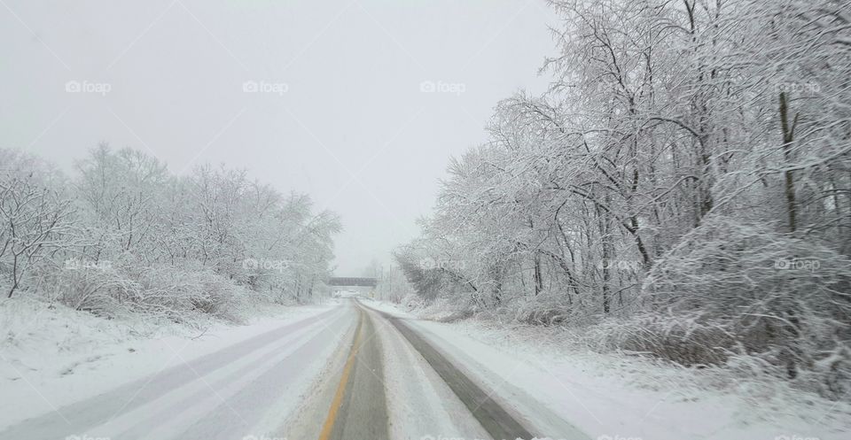 Winter morning commute to work