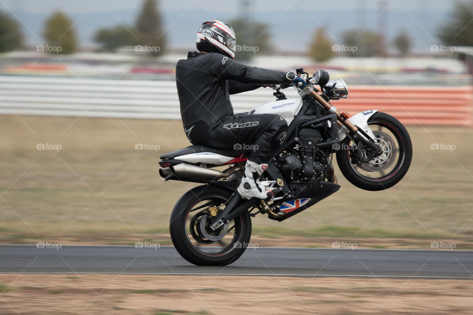 Wheelie on a fast bike