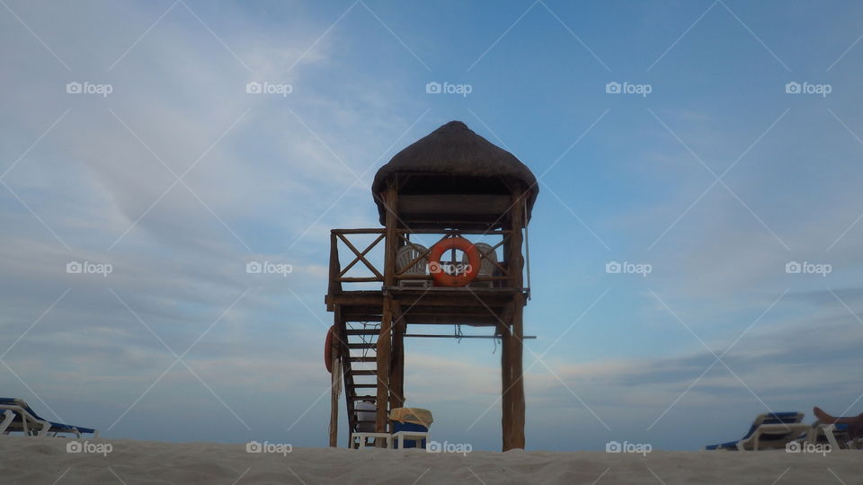 Lifeguard hut. This is the place where lifeguard watches beach