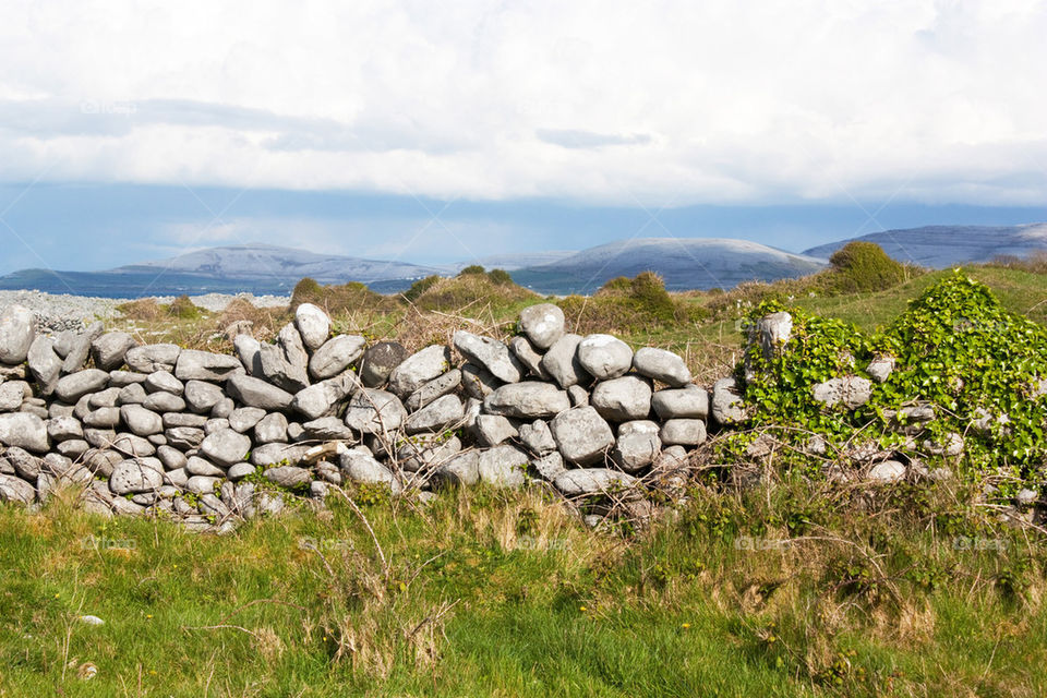 View of stonewall, Ireland