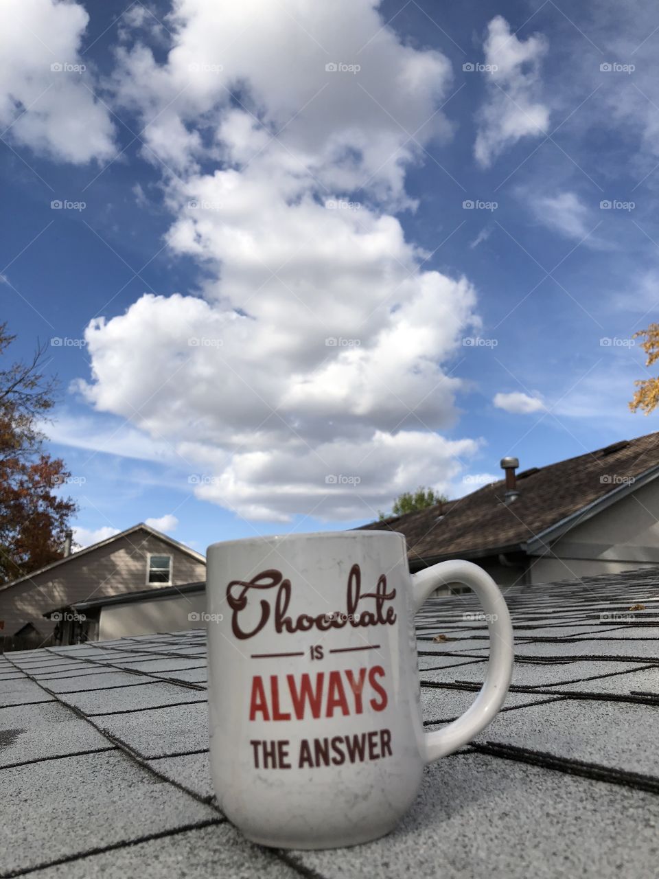 Hot chocolate on the rooftop