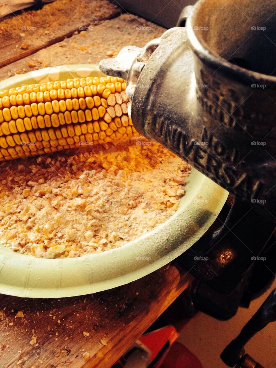 Grind the corn.