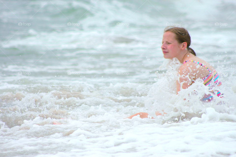 Girl enjoying at beach