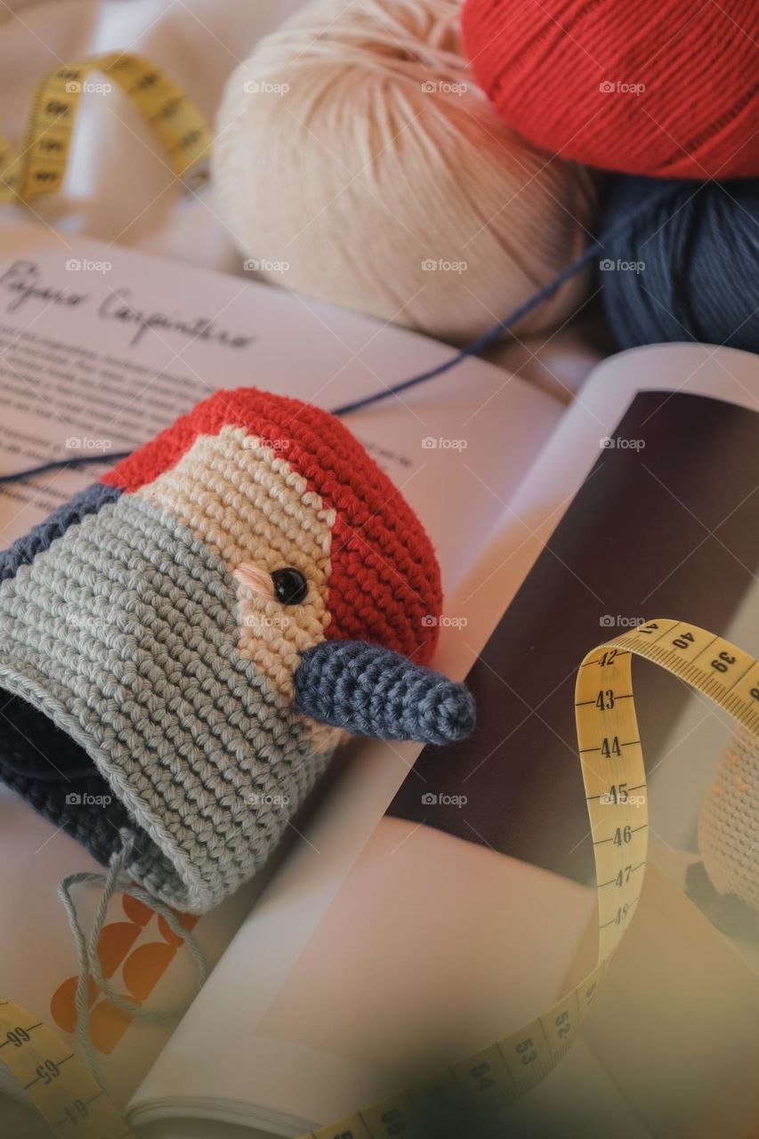 Crochet woodpecker 