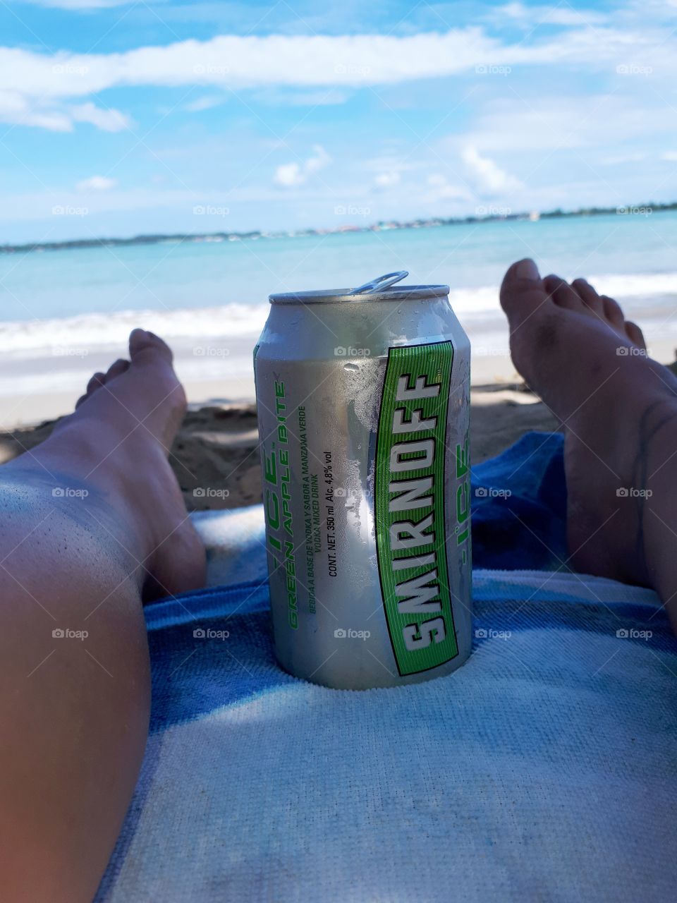 drinking on the beach