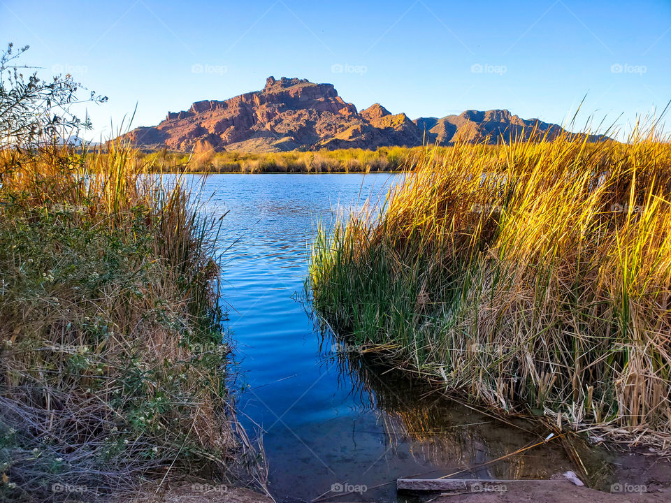 Red Mountain near Phoenix Arizona seen from across the Salt River