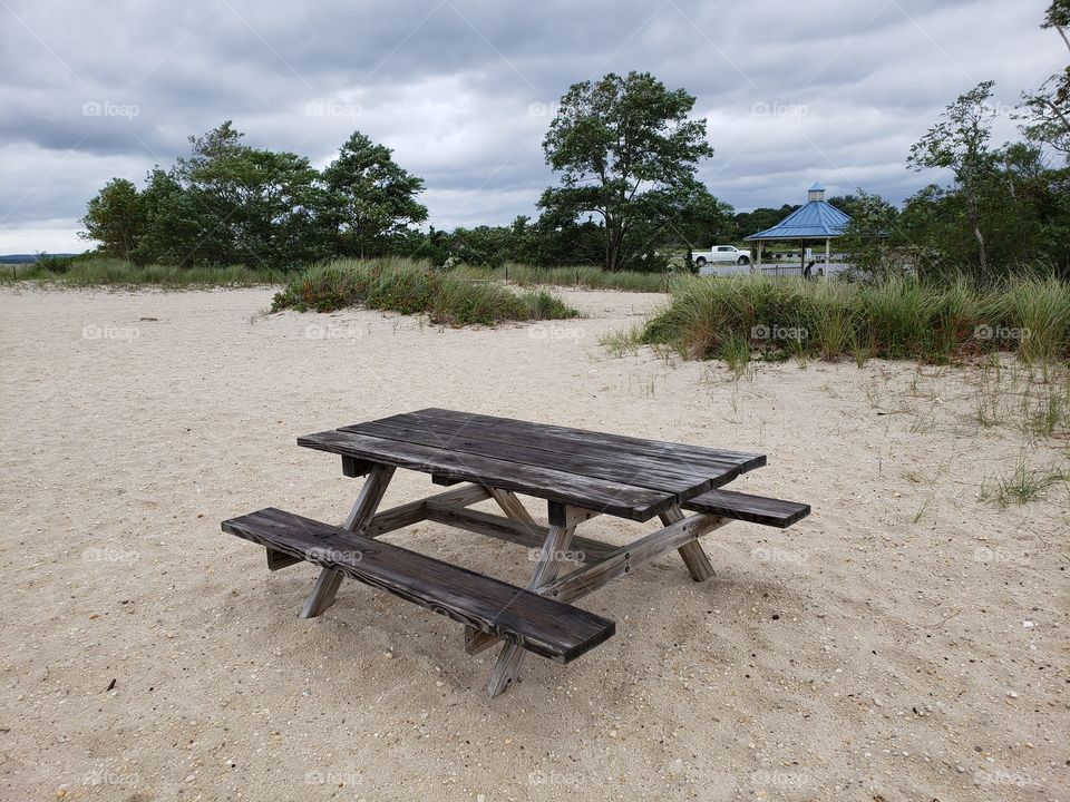 Wooden bench