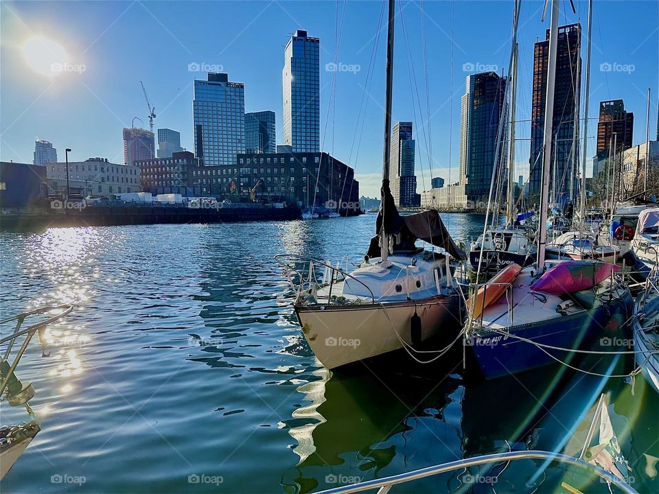 This is “Newtown Creek” by the “Pulaski Bridge” in LIC, Queens with its many boats seen from aboard one of them, the “Salvation”, a “28 ft 1969 Luhrs” cabin cruiser that I and longtime partner “Timothy Trespas” call home. 2023. Hypnotic Productions