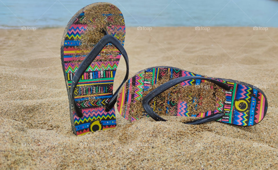 Flip-flop on the beach