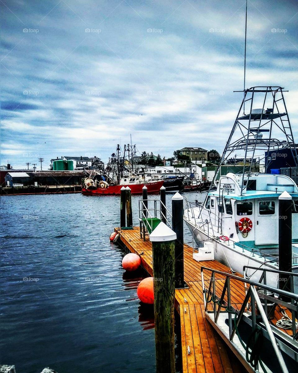 Boats at the dock Glaucester Massachusetts