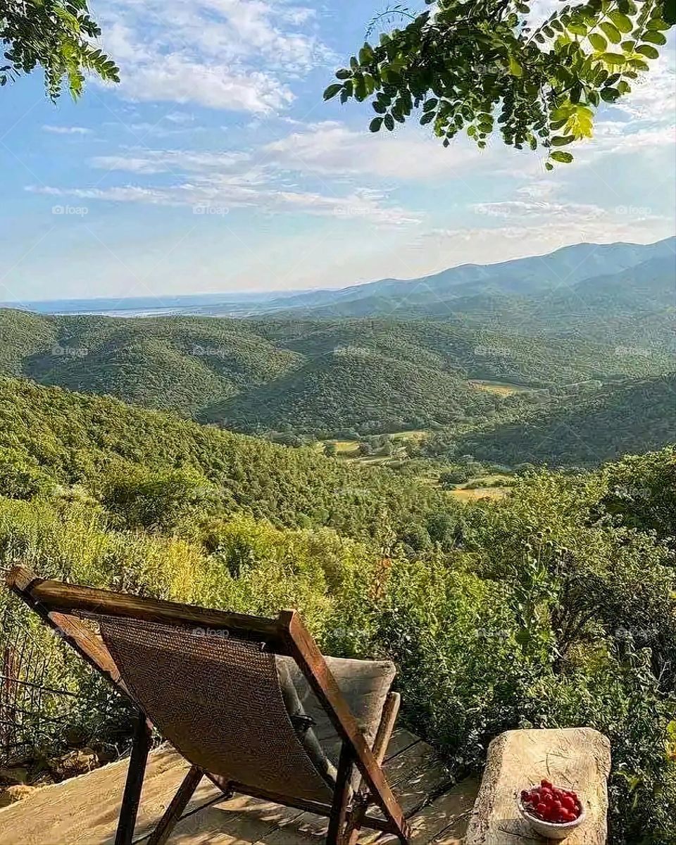 Glory be to God, the magnificent and picturesque view and the natural green trees are a view that is nothing more wonderful than it