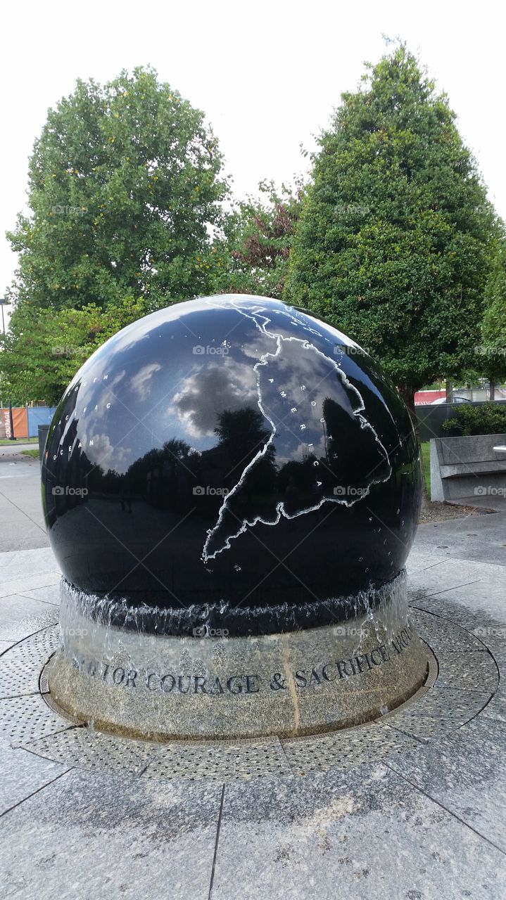 Globe moving with water