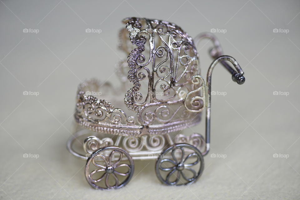 Miniature  metal baby carriage