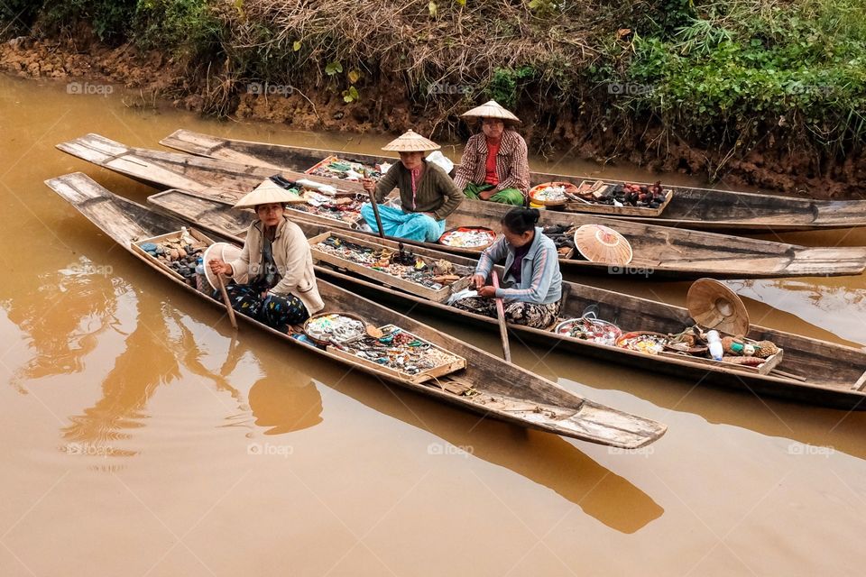 Women merchants at the floating market