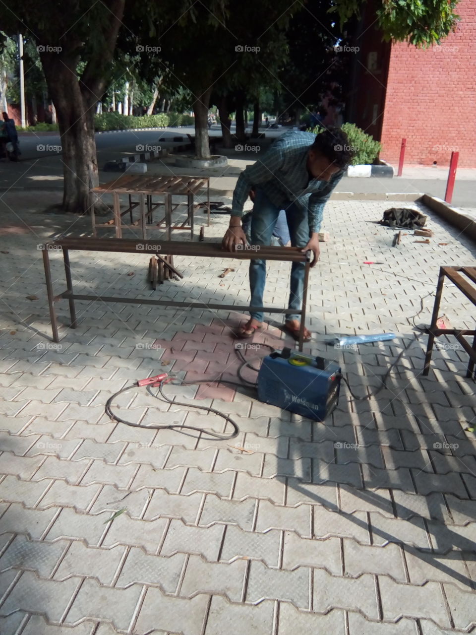 people in small job.